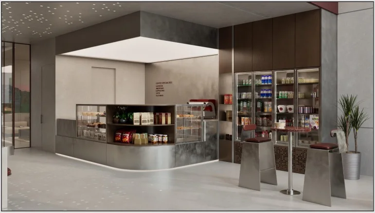Café and bakery counter — illustrative preview