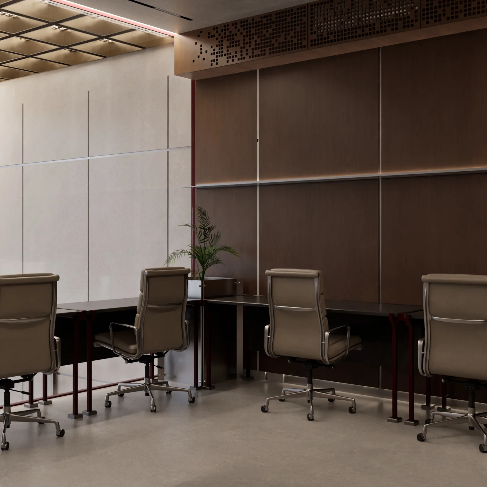 Premium Cubicle Desk — illustrative interior